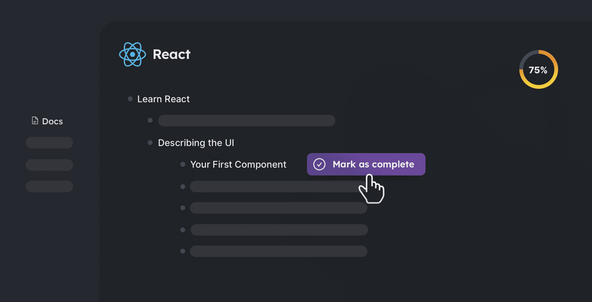 Thriveondev progress tracking interface